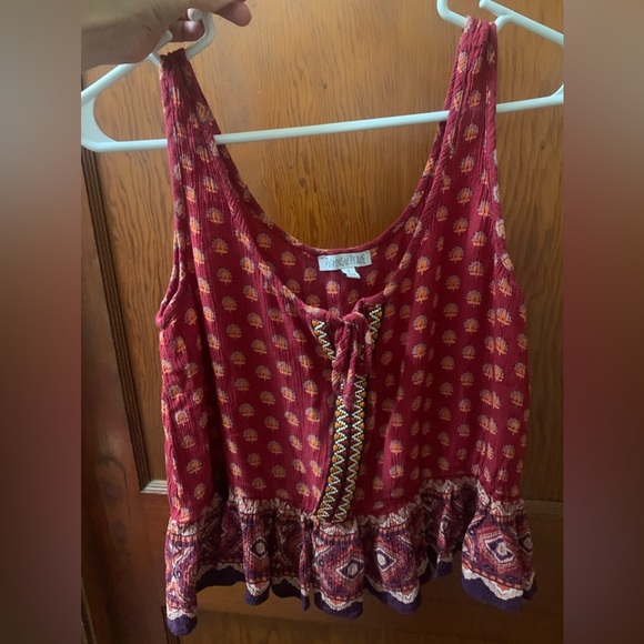 Boho Cropped Blouse Tank - Picture 1 of 4